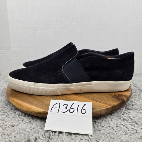 Vince Mens 12M Fenton Black Suede Leather Daily Slip On Casual Daily Sneaker - Picture 1 of 13